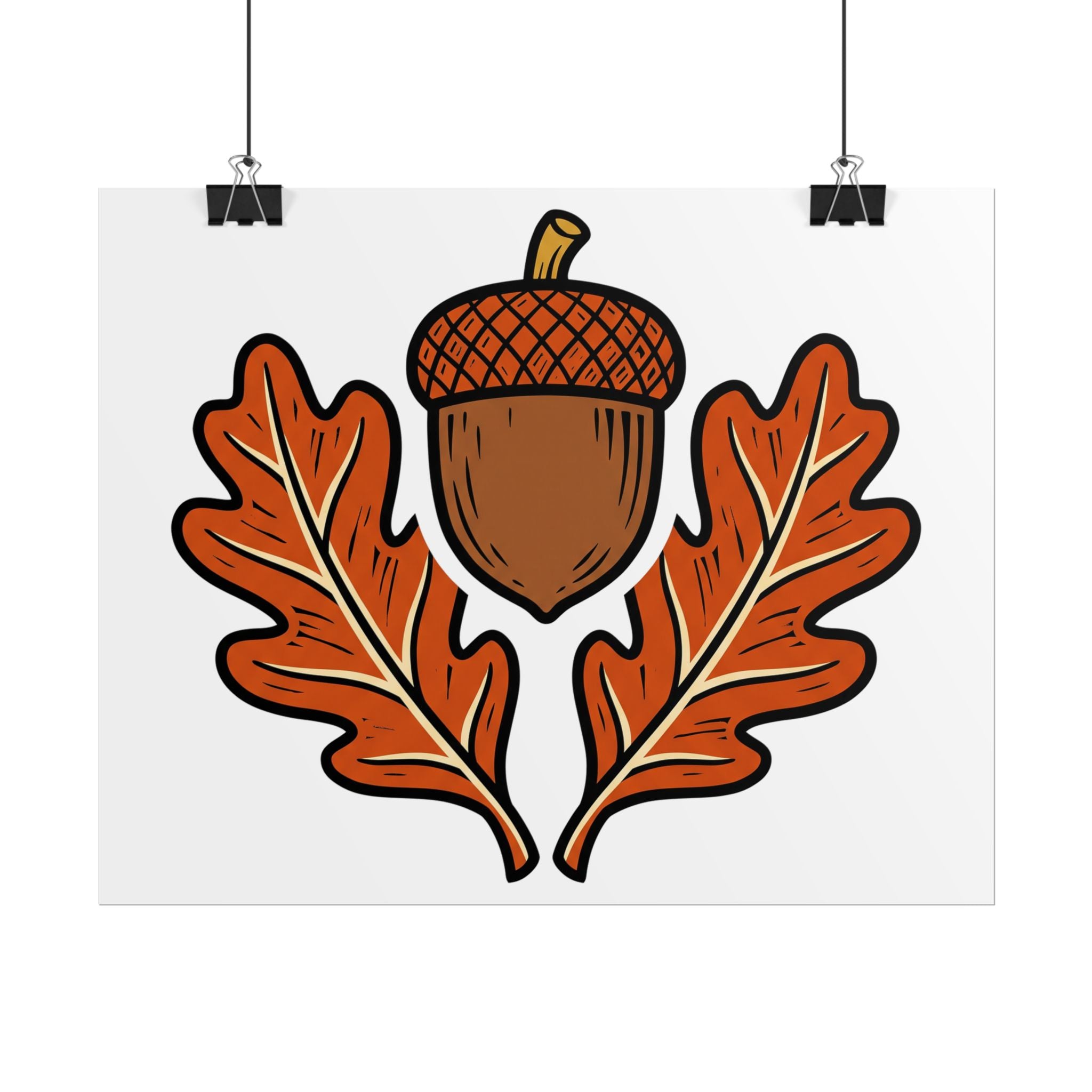 Acorn and Oak Leaf Poster