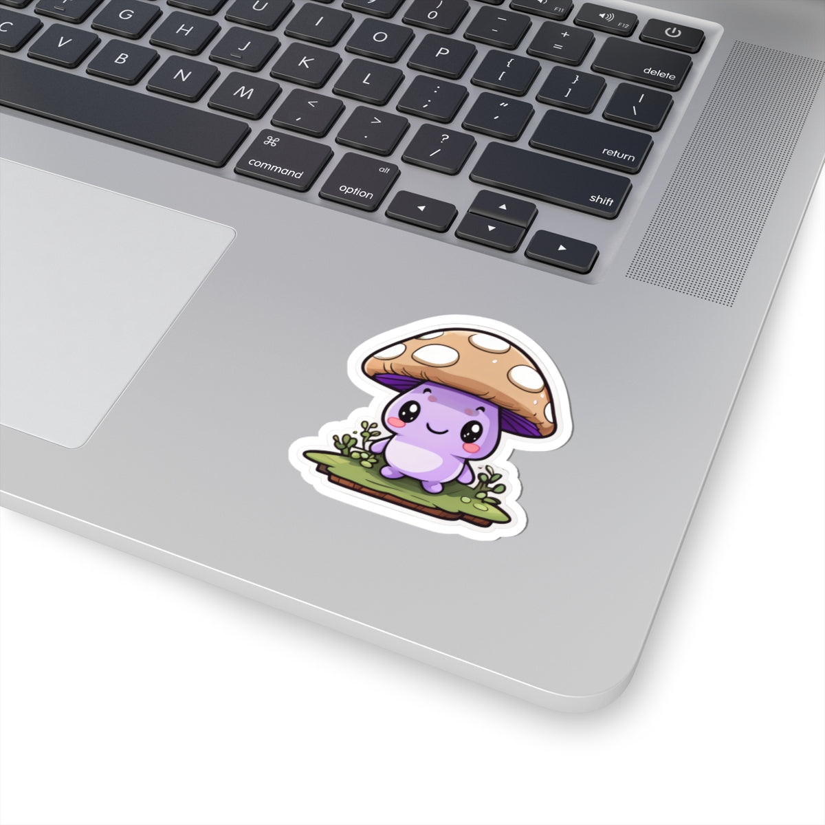 Cute Purple Mushroom Sticker — Kawaii Kiss-Cut Decal for Laptops, Water Bottles & Journals