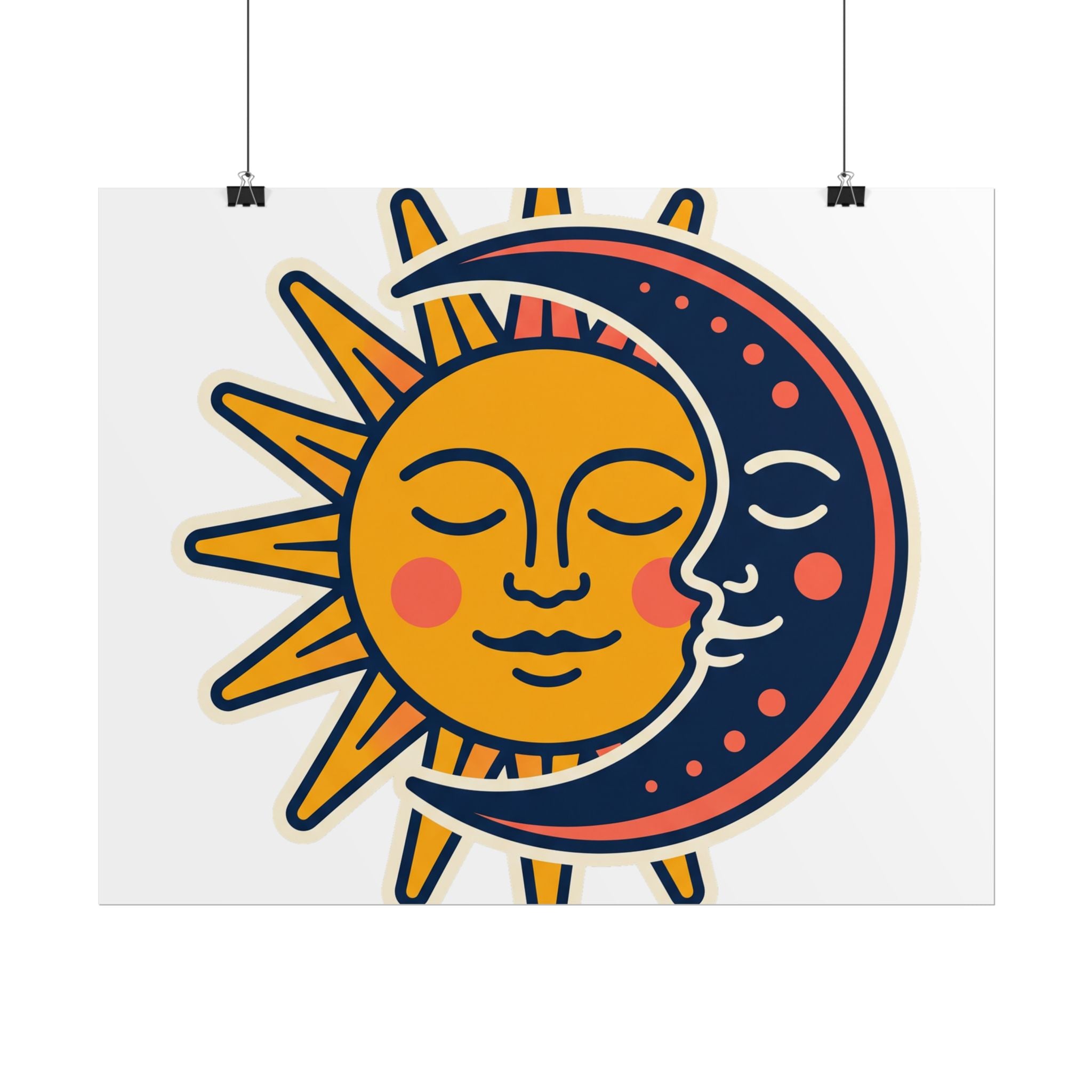 Sun Moon Faces Poster